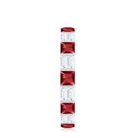 Princess Cut Lab Created Ruby And Moissanite Full Eternity Ring
