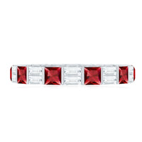 Princess Cut Lab Created Ruby And Moissanite Full Eternity Ring