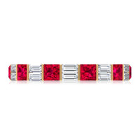 Princess Cut Lab Created Ruby And Moissanite Full Eternity Ring