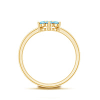 Real Aquamarine Flower Cluster Ring for Women