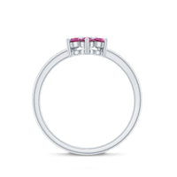 Real Pink Tourmaline Flower Cluster Ring