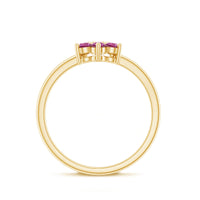 Real Pink Tourmaline Flower Cluster Ring