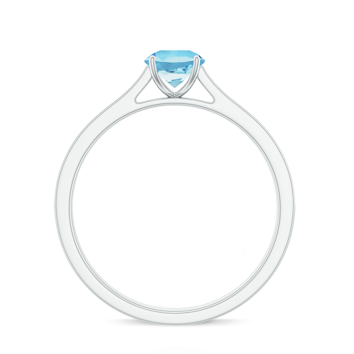 Certified real aquamarine solitaire ring with diamond side stones, showcasing a elegant gemstone setting and fine craftsmanship.