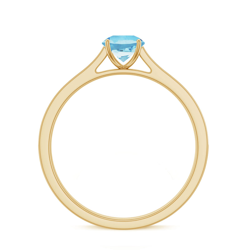 Certified real aquamarine solitaire ring with diamond side stones, featuring a silver band and elegant design by Rosec Jewels.