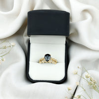 Certified 4.8 Carat Lab Grown Black Diamond Engagement Ring with Wedding Band