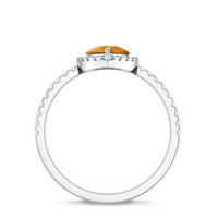 1 Carat Natural Pear Shape Citrine Engagement Ring with Diamond Halo