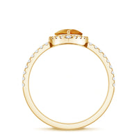 1 Carat Natural Pear Shape Citrine Engagement Ring with Diamond Halo