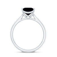 1 Carat Princess Cut Lab Grown Black Diamond Engagement Ring with Surprise White Diamond