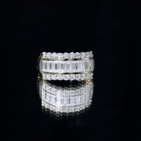 Certified Moissanite Wide Wedding Band Ring