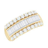 Certified Moissanite Wide Wedding Band Ring