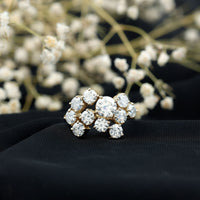 Certified Round Moissanite Cluster Engagement Ring for Women