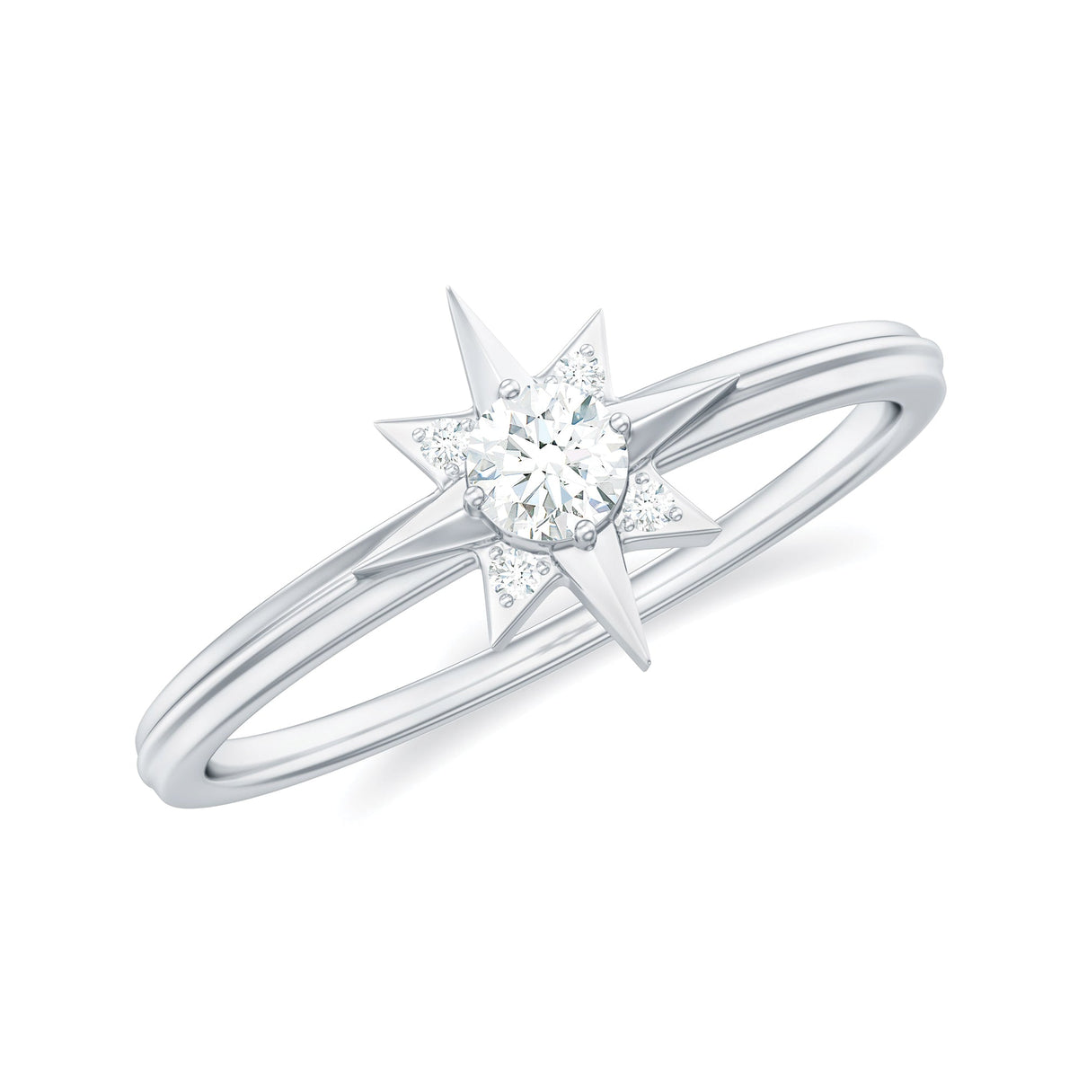 Natural Diamond Starburst Ring for Promise