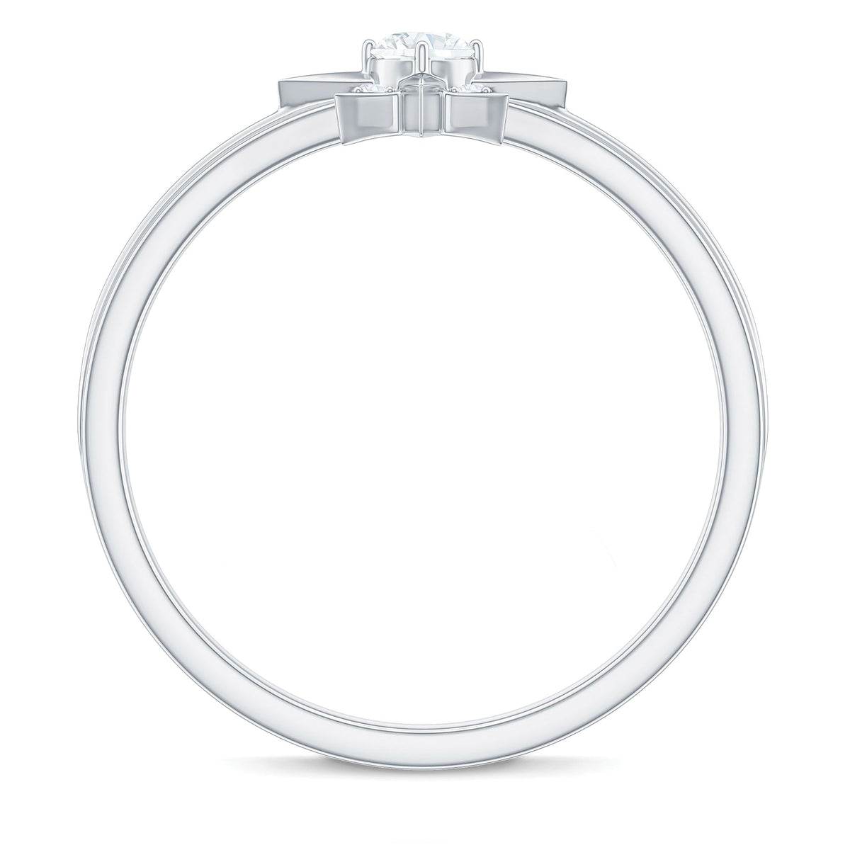 Natural Diamond Starburst Ring for Promise