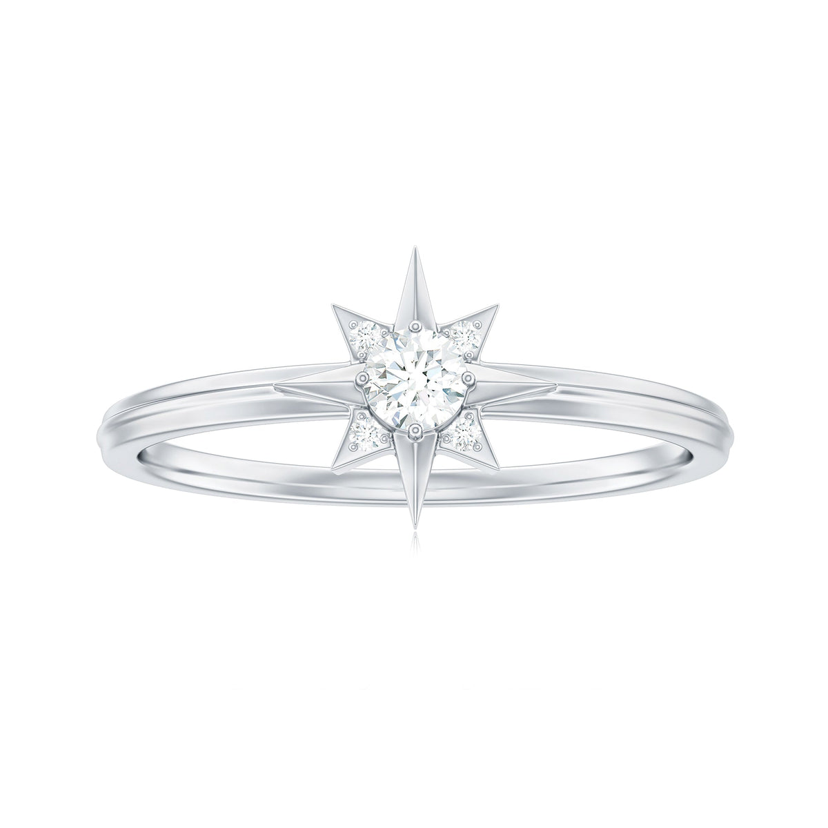 Natural Diamond Starburst Ring for Promise