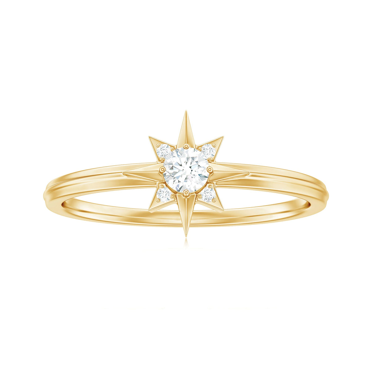 Natural Diamond Starburst Ring for Promise