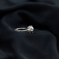Handcrafted Black Tahitian Pearl engagement ring by Rosec Jewels featuring a lustrous black pearl set in a sleek ring band.