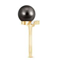 7.75 CT Designer Tahitian Pearl Solitaire Ring with Diamond