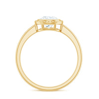 6mm round moissanite solitaire engagement ring in bezel setting by Rosec Jewels, showcasing a sparkling central stone and sleek band.