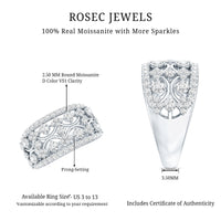 Certified Moissanite Vintage Wedding Band Ring