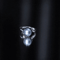 Yellow gold 8 carat solitaire Tahitian pearl bypass engagement ring with diamond accents by Rosec Jewels