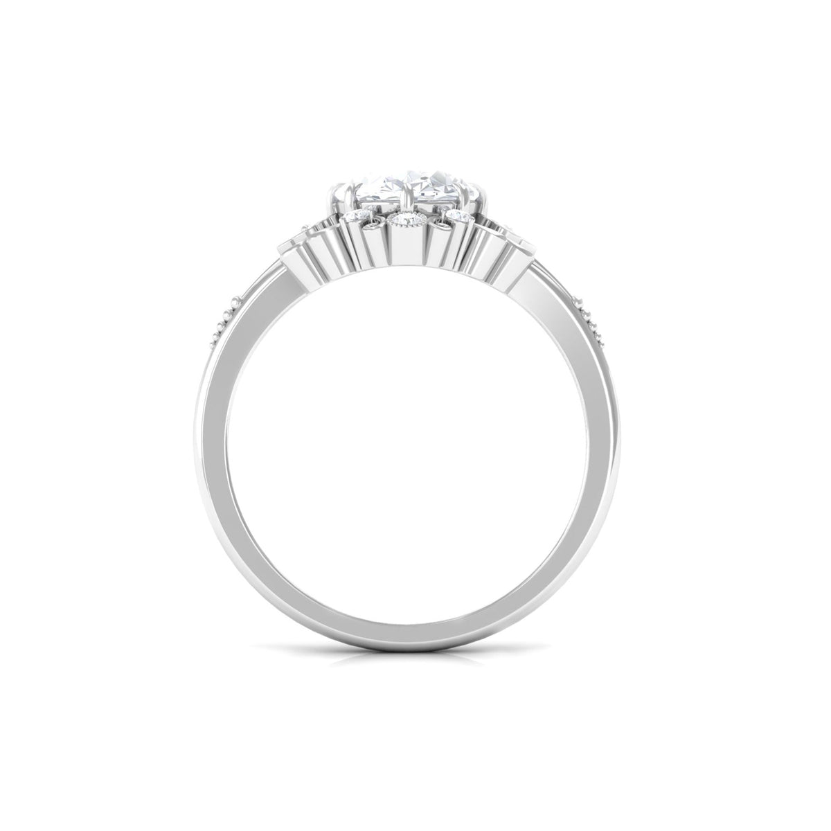7X9mm Oval Cut Certified Moissanite Vintage Statement Ring