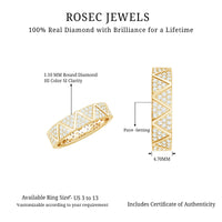 Natural Diamond Wide Wedding Band for Women