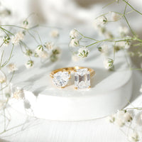 Toi Et Moi Moissanite Engagement Ring for Women