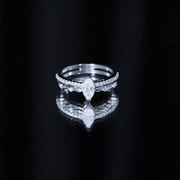 Certified Brilliant Cut Moissanite Marquise Cut Engagement Ring