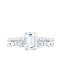 2 Carat Emerald Cut Moissanite Engagement Ring (D-VS1)