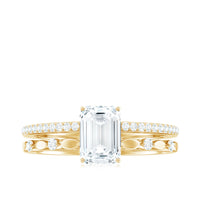 2 Carat Emerald Cut Moissanite Engagement Ring (D-VS1)