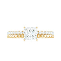 Certified Moissanite Square Cut Engagement Ring For Women