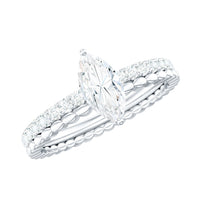 Marquise Cut Moissanite Solitaire Engagement Ring