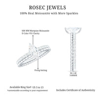 Marquise Cut Moissanite Solitaire Engagement Ring
