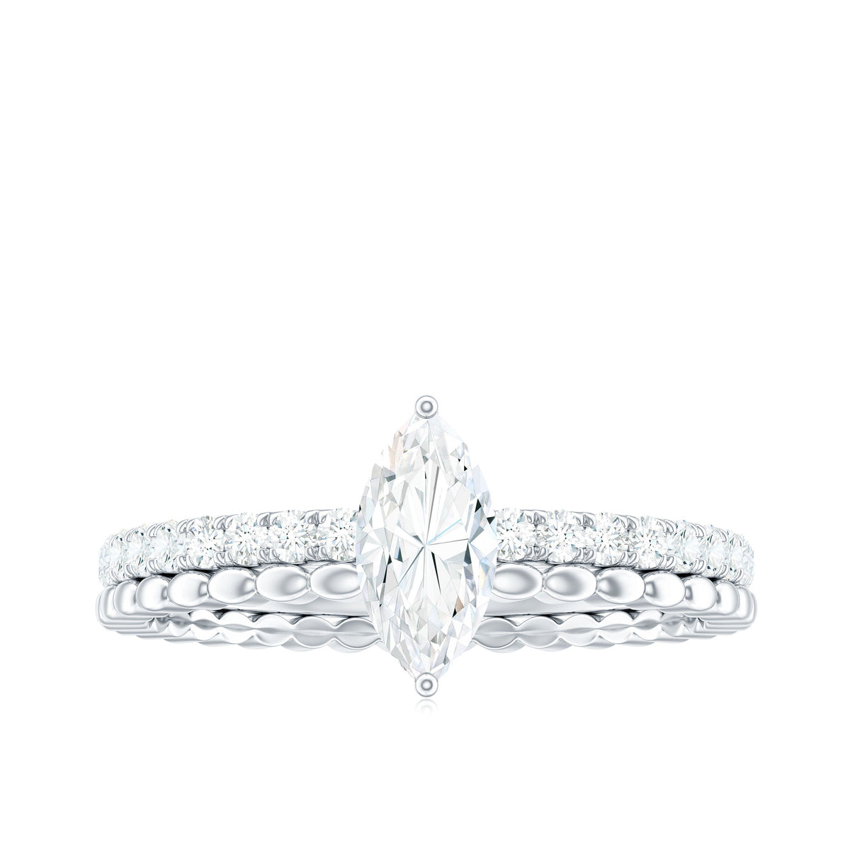 Marquise Cut Moissanite Solitaire Engagement Ring