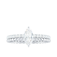 Marquise Cut Moissanite Solitaire Engagement Ring