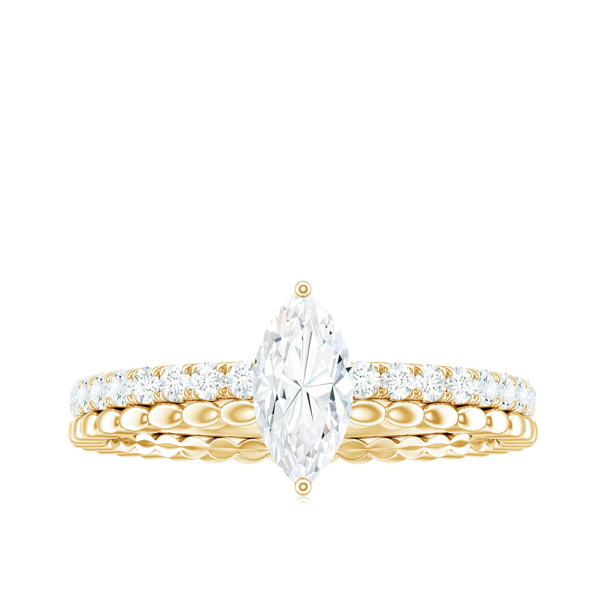 Marquise Cut Moissanite Solitaire Engagement Ring