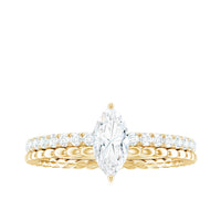 Marquise Cut Moissanite Solitaire Engagement Ring
