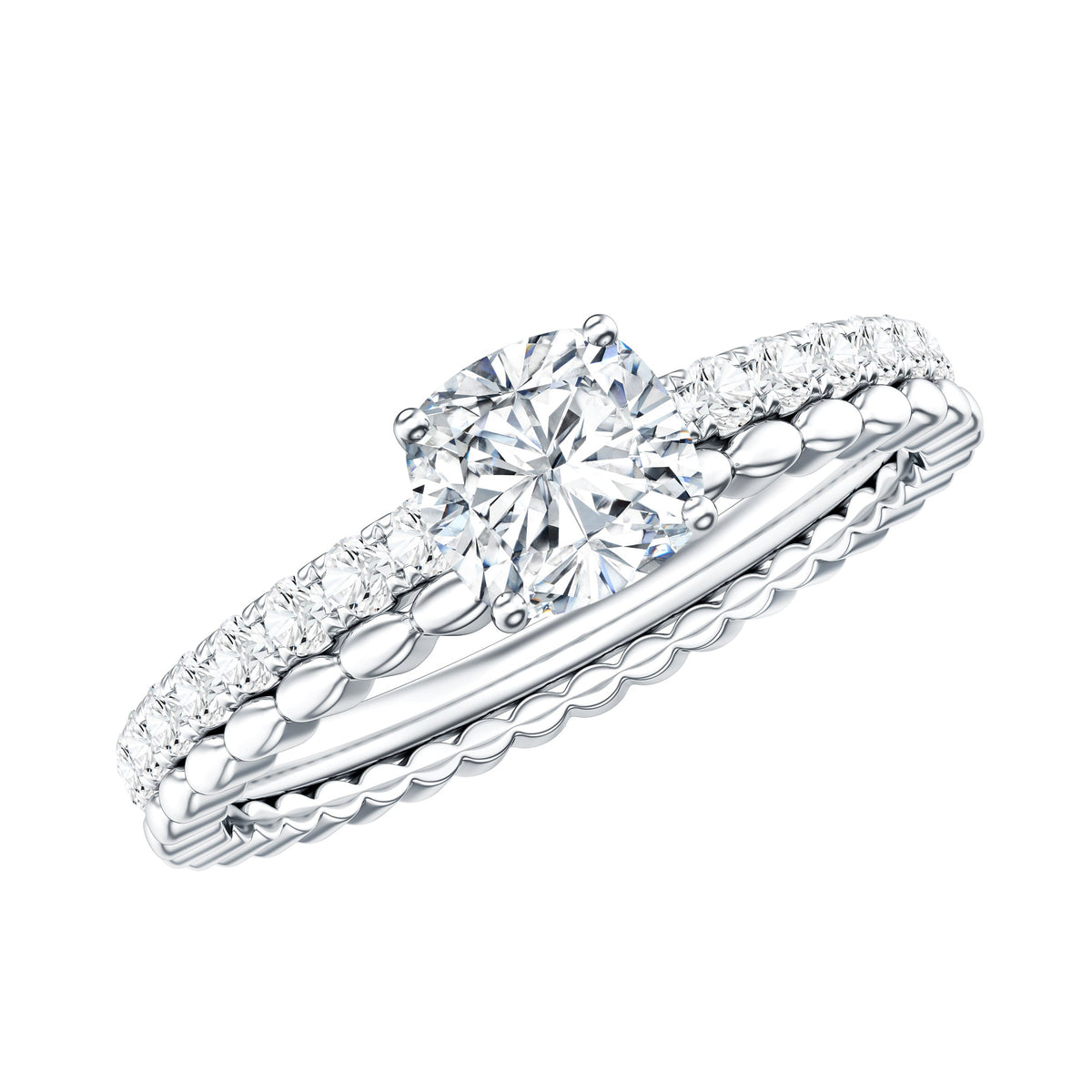 6mm Certified Cushion Cut Moissanite Solitaire Engagement Ring