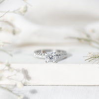 6mm Certified Cushion Cut Moissanite Solitaire Engagement Ring