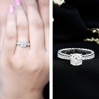 6mm Certified Cushion Cut Moissanite Solitaire Engagement Ring