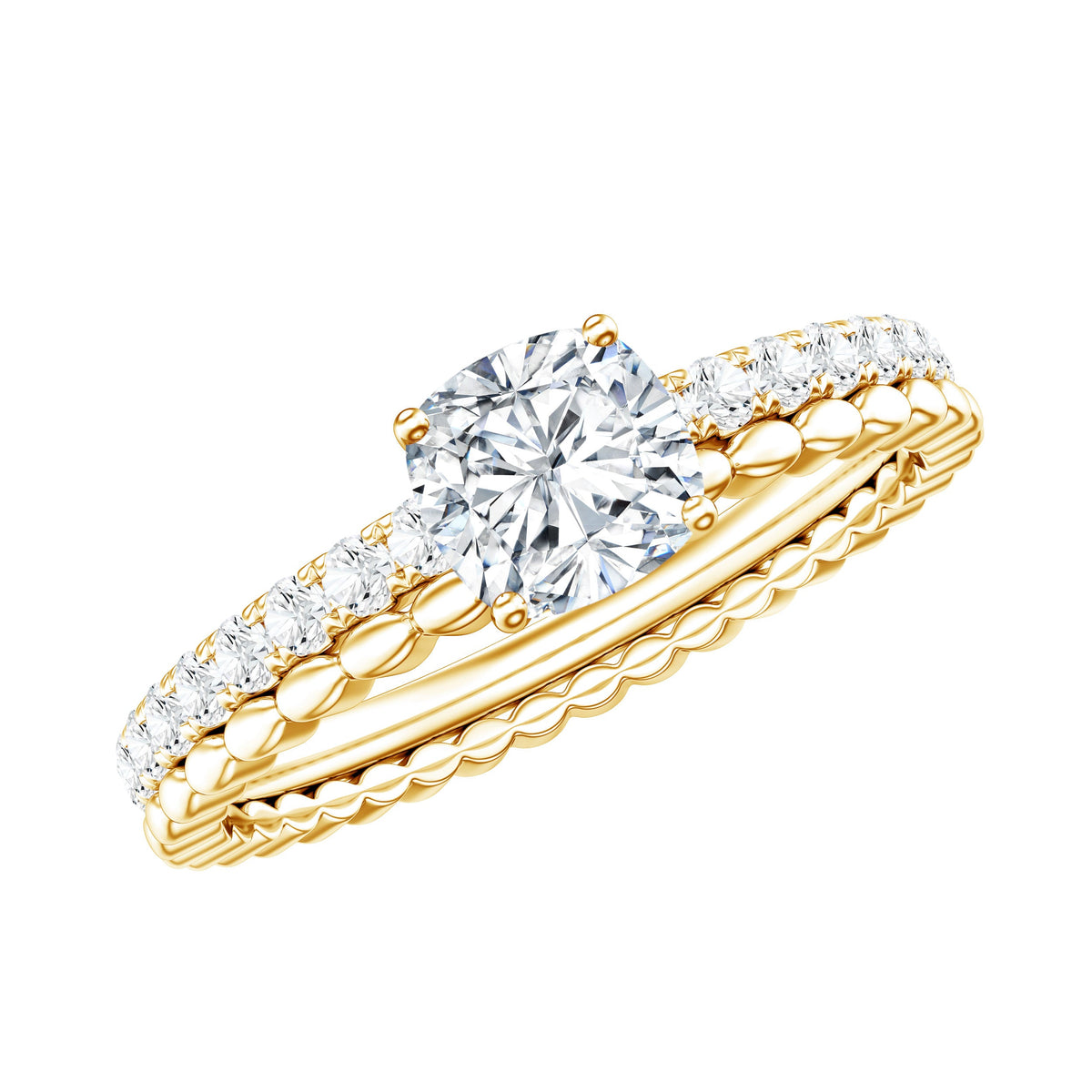 6mm Certified Cushion Cut Moissanite Solitaire Engagement Ring