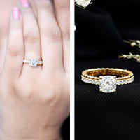 6mm Certified Cushion Cut Moissanite Solitaire Engagement Ring
