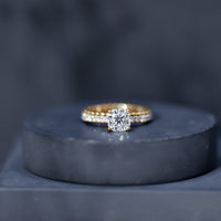 6mm Certified Cushion Cut Moissanite Solitaire Engagement Ring
