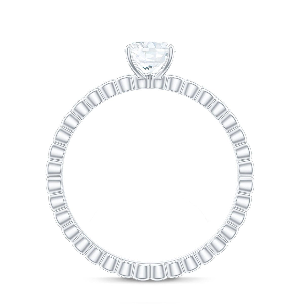 5x7mm Solitaire Moissanite Oblong Engagement Ring