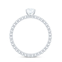 5x7mm Solitaire Moissanite Oblong Engagement Ring