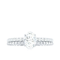 5x7mm Solitaire Moissanite Oblong Engagement Ring
