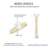 5x7mm Solitaire Moissanite Oblong Engagement Ring