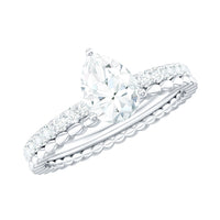 5X7mm Pear Cut Moissanite Solitaire Engagement Ring