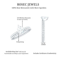 5X7mm Pear Cut Moissanite Solitaire Engagement Ring