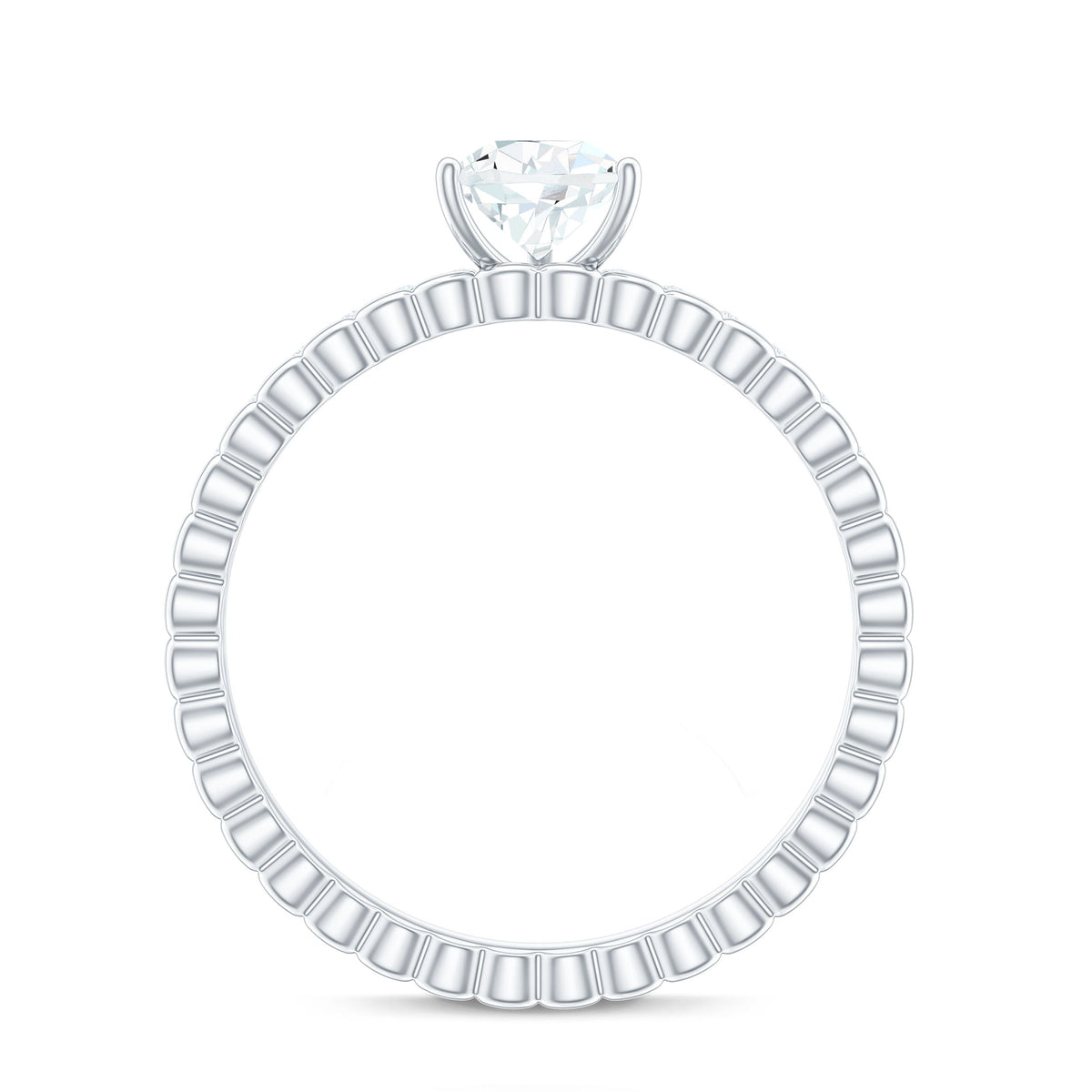 5X7mm Pear Cut Moissanite Solitaire Engagement Ring